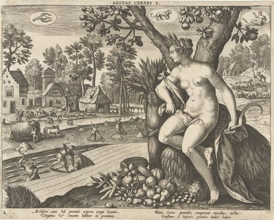 Léto Aestas cereris. (název na objektu) The Four Seasons (název série) od Adriaen Collaert
