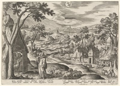 Dobrý pastýř od Adriaen Collaert after Hans Bol