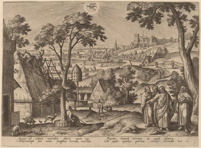 Podobenství o bohatém bláznovi od Adriaen Collaert after Hans Bol