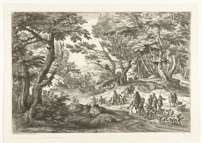 Krajina s loveckou družinou Krajiny s lovci (název série) od Adriaen Frans Boudewyns