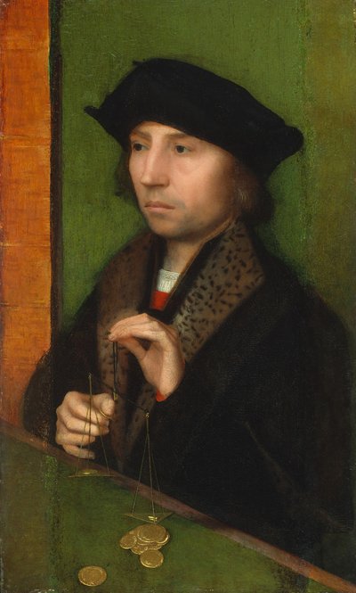 Muž vážící zlato, ca. 1515-20. od Adriaen Isenbrandt