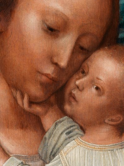 Detail Madony s Janem Křtitelem a svatým Jeronýmem (olej na desce) od Adriaen Isenbrandt or Isenbrant