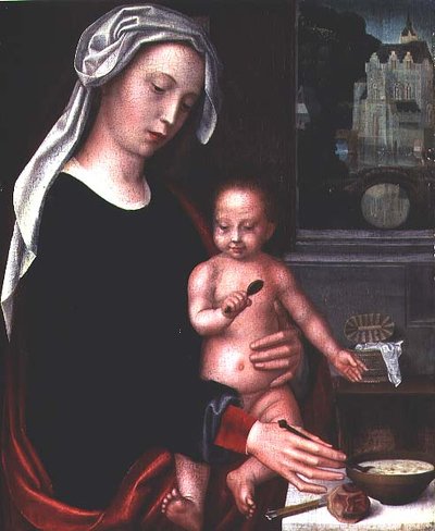 Madonna a dítě (panel) od Adriaen Isenbrandt or Isenbrant