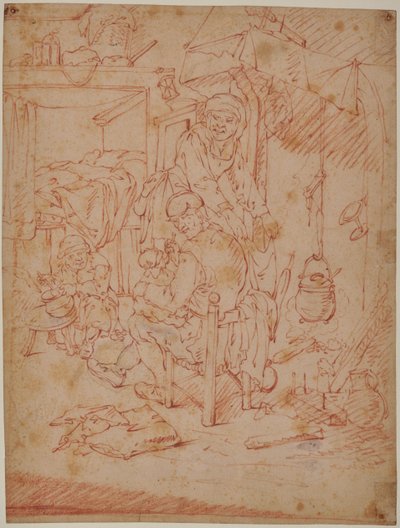 Holandský interiér od Adriaen Jansz. van (attr. to) Ostade