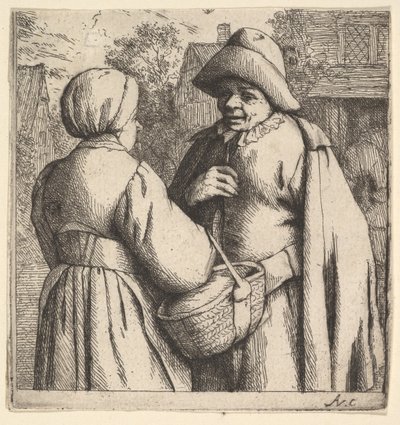 Rozhovor na ulici, 1610-85. od Adriaen Jansz. van Ostade