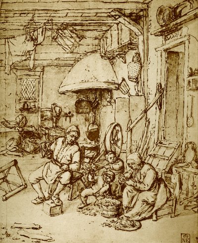 Holandská farmářská rodina od Adriaen Jansz. van Ostade