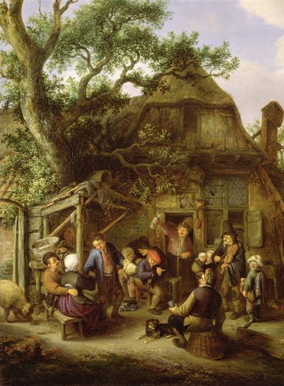 Happy Peasants, 1648 (Detail) (viz 242086) od Adriaen Jansz. van Ostade