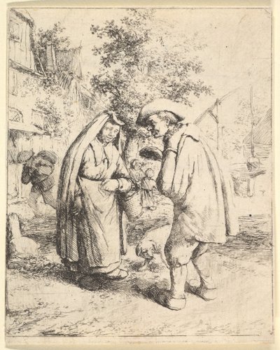 Muž mluví se ženou, 1610-85. od Adriaen Jansz. van Ostade