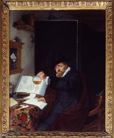 Medicína: ""Rozbor moči"" Obraz Adriaena van Ostade (1610-1685) 1666 Sun. 0,28x0,22 m Paříž, Musee du PetiPalais od Adriaen Jansz. van Ostade