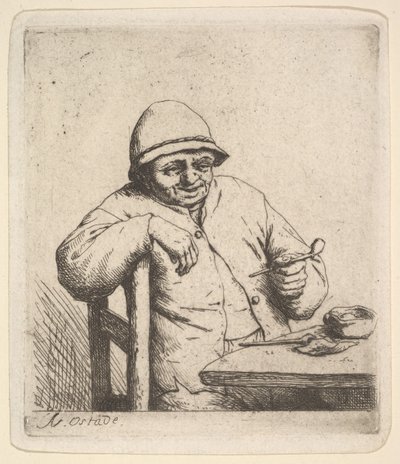 Sedlák s dýmkou, 1640-80. od Adriaen Jansz. van Ostade
