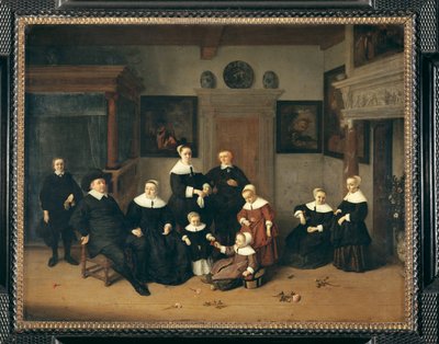 Rodinný portrét, dříve známý jako malířova rodina - Rodinný portrét ... od Adriaen Jansz. van Ostade