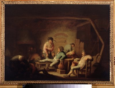 Scéna v hostinci. (Scéna z hospody). Obraz Adriaena Jansze van Ostade (1610-1685), kolem 1635. Holandská škola, barokní sloh. Olej na dřevě. Puškinovo muzeum, Moskva. od Adriaen Jansz. van Ostade