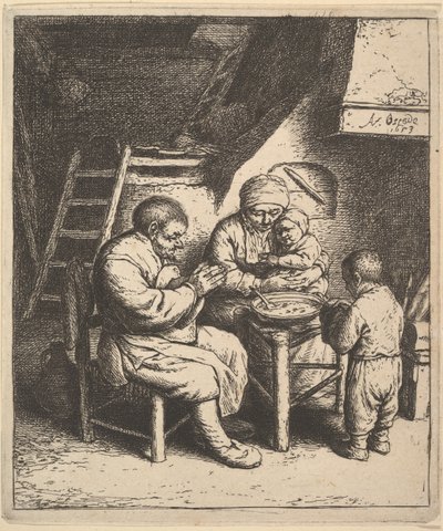 Požehnání, 1610-85. od Adriaen Jansz. van Ostade