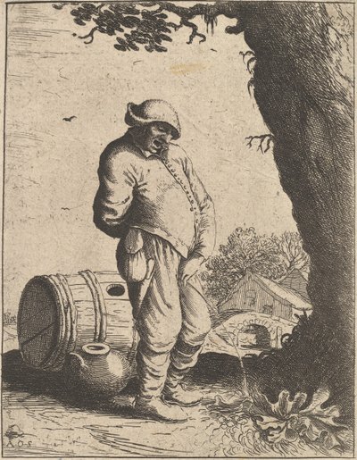 Čurající muž, 1610-85. od Adriaen Jansz. van Ostade