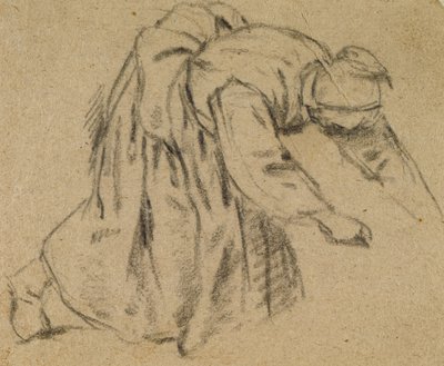 Woman Bending Down, 1656 (křída na papíře) od Adriaen Jansz. van Ostade