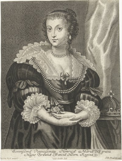 Portrét Henrietty Marie, manželky Karla I. Anglie od Adriaen Lommelin