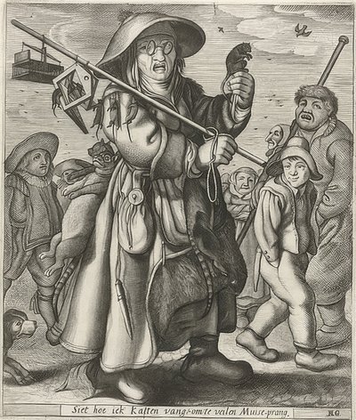 Mäusefänger (chytač myší) od Adriaen Matham