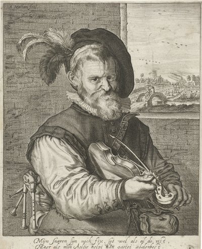 Starý houslista od Adriaen Matham