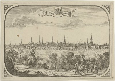 Pohled na město Hamburk od Adriaen Oudendijck