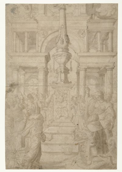 Šalomoun uctívá modlu od Adriaen Pietersz Crabeth