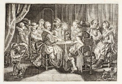 Zvyk dělá mozoly, ilustrace z „Emblemata of Zinne-werk“ od Johannese de Brune (1589-1658), Jana Jacobse Schippera, Amsterdam, 1661 od Adriaen Pietersz van de Venne