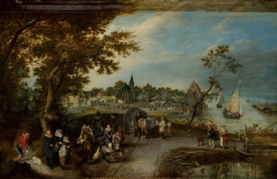 Krajina s postavami a vesnická pouť od Adriaen Pietersz van de Venne