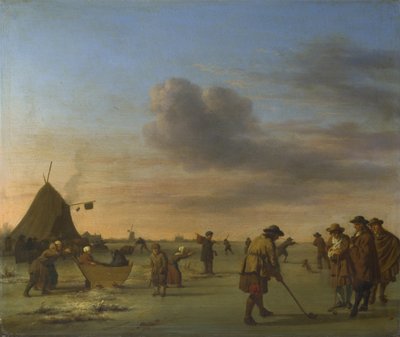 Golfisté na ledě poblíž Haarlemu, 1668 od Adriaen Velde van de