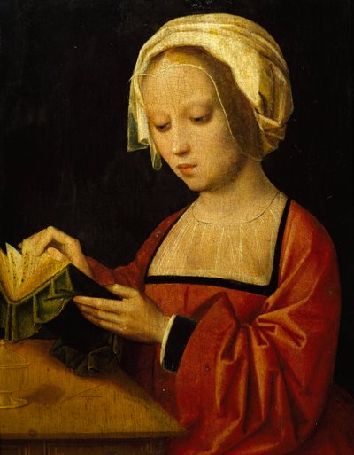 Čtení svaté Magdaleny od Adriena Ysenbrandta (asi 1500-1551), olej na panelu od Adriaen Ysenbrandt