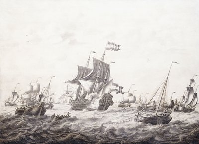 Muži války rozbíjející rybářské sítě, od Adriaen van Salm