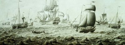 Doprava v rozbouřených vodách (náčrt tužkou) od Adriaen van Salm
