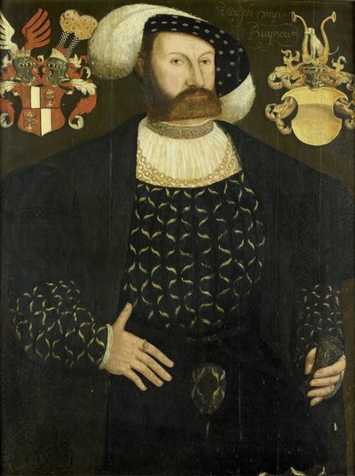 Pravděpodobně posmrtný portrét Rudolpha van Buynoua († 1542), vrchního bailifa ze Stavorenu a „Grietmana“ z Gaasterlandu od Adriaen van Cronenburg (attributed to)