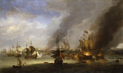 Zničení "Soleil Royal" v bitvě u La Hogue, 23. května 1692, asi 1700 (olejomalba) od Adriaen van Diest