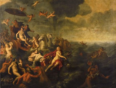 Galatea a Acis (Ovidius, Metamorfózy, kniha XIII) od Adriaen van Nieulandt (I)