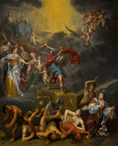 Boj ctnosti proti neřestem od Adriaen van Nieulandt the younger