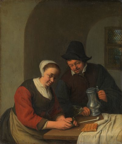Důvěrný chat Pár v interiéru od Adriaen van Ostade