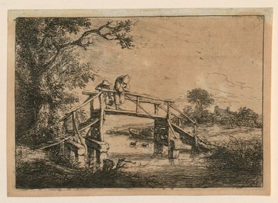 Rybáři na mostě od Adriaen van Ostade