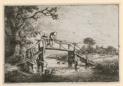 Rybáři na mostě od Adriaen van Ostade