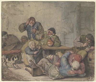 Rozjaření rolníci v hostinci od Adriaen van Ostade
