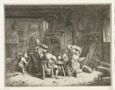 Pěstování jídla v hostinci Snídaně od Adriaen van Ostade