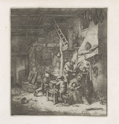 Farmářova rodina v interiéru od Adriaen van Ostade