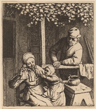 Dítě sáhne po panence od Adriaen van Ostade