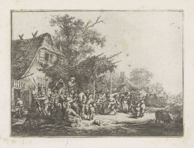 Tančící sedláci před hostincem od Adriaen van Ostade