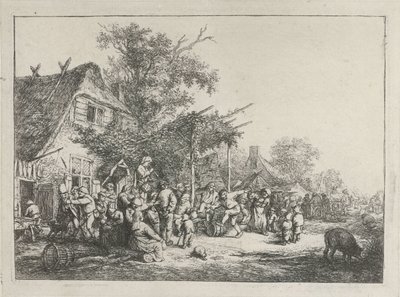 Tančící sedláci před hostincem od Adriaen van Ostade