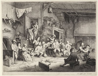 Interiér nizozemské hospody od Adriaen van Ostade