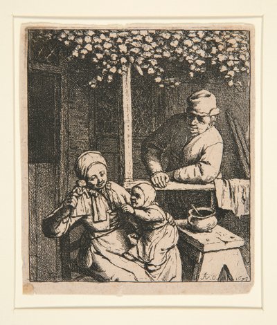 La poule touha [Žena škádlí dítě s panenkou] od Adriaen van Ostade