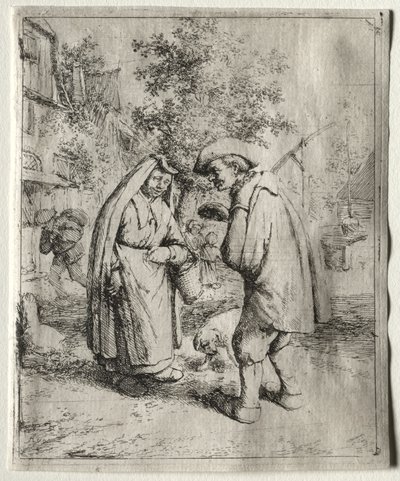 Muž konverzuje se ženou od Adriaen van Ostade