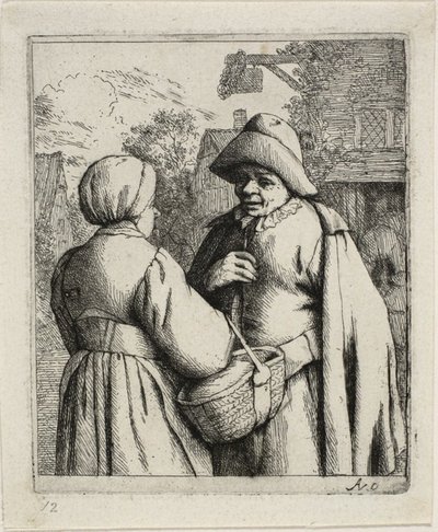 Muž a žena konverzují od Adriaen van Ostade
