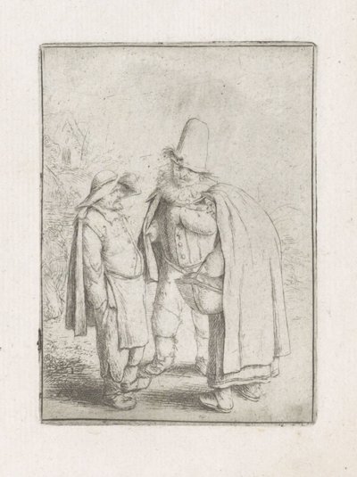 Muž s plisovaným límcem s farmářským párem Tři groteskní postavy od Adriaen van Ostade