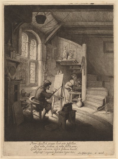Malíř ve svém ateliéru od Adriaen van Ostade