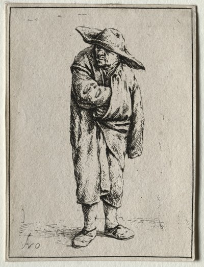 Sedlák s rukou v plášti od Adriaen van Ostade
